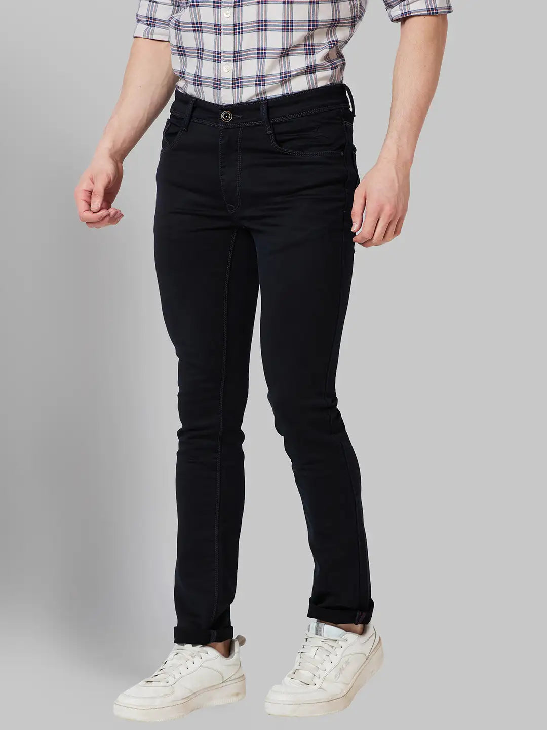 Men Slim Tapered Fit Blue Jeans