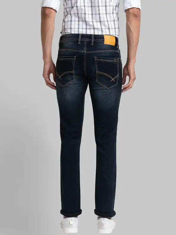 Men Slim Tapered Fit Blue Jeans