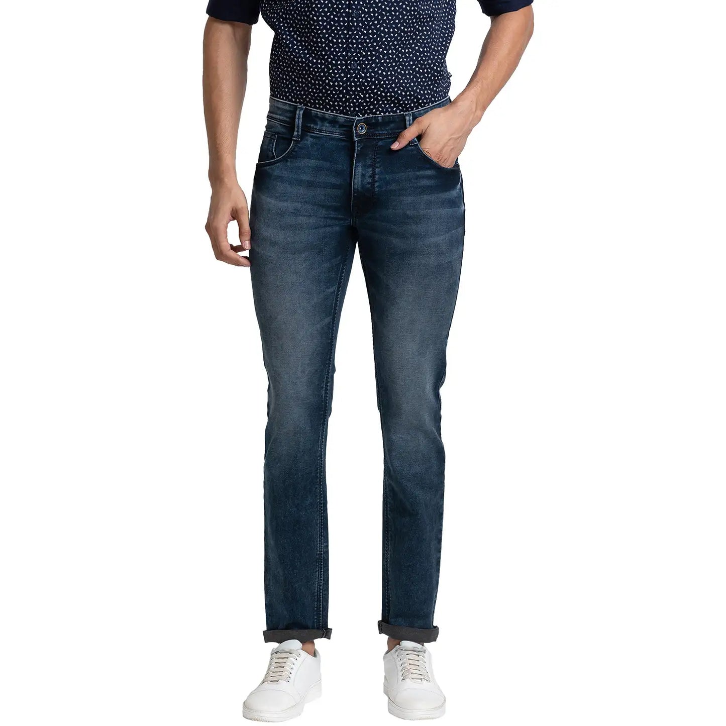Men Slim Fit Blue Jeans