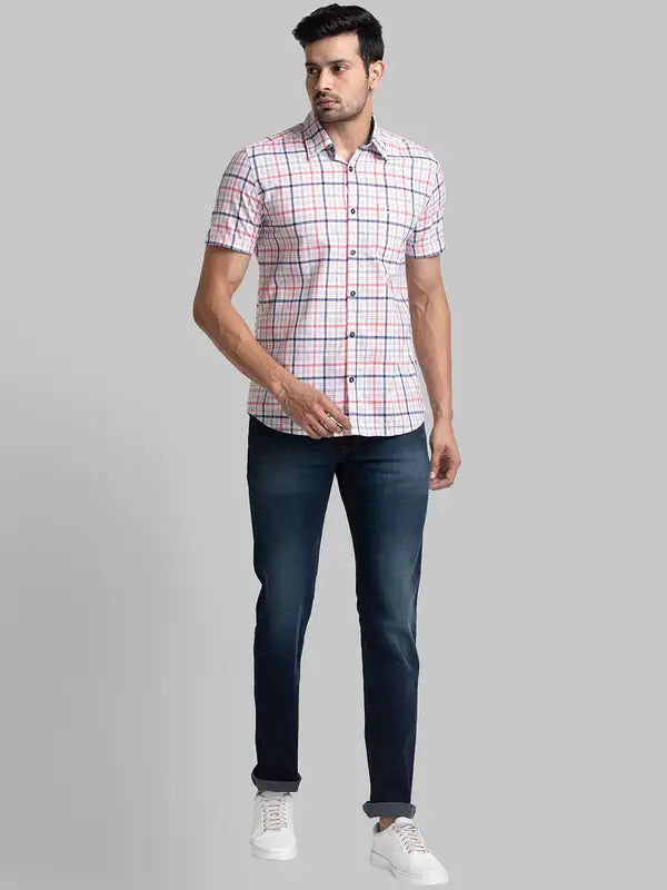 Men Slim Tapered Fit Blue Jeans