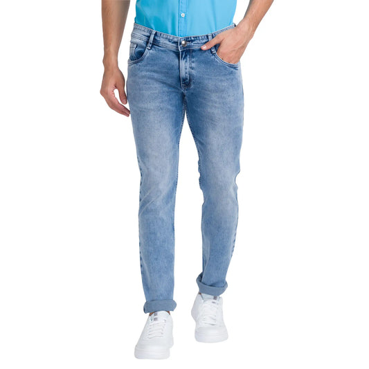Men Slim Fit Blue Jeans