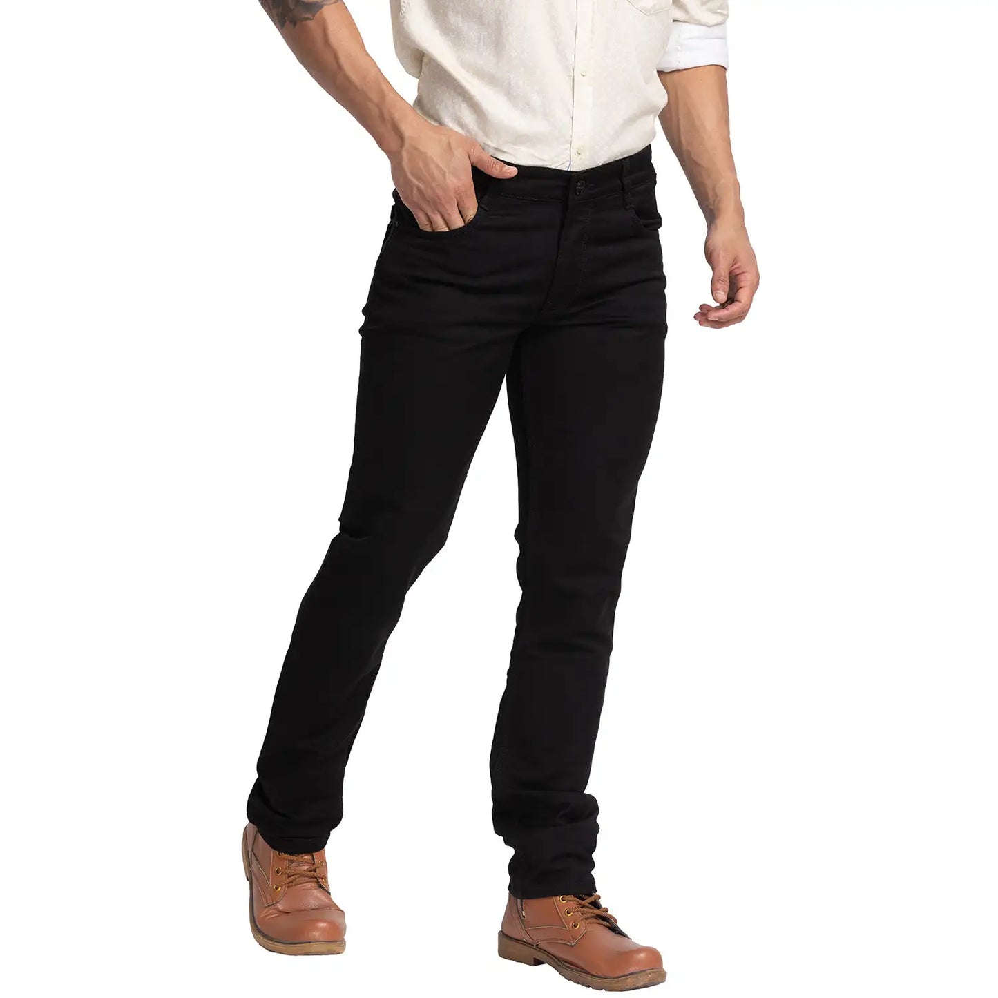 Men Slim Fit Green Jeans