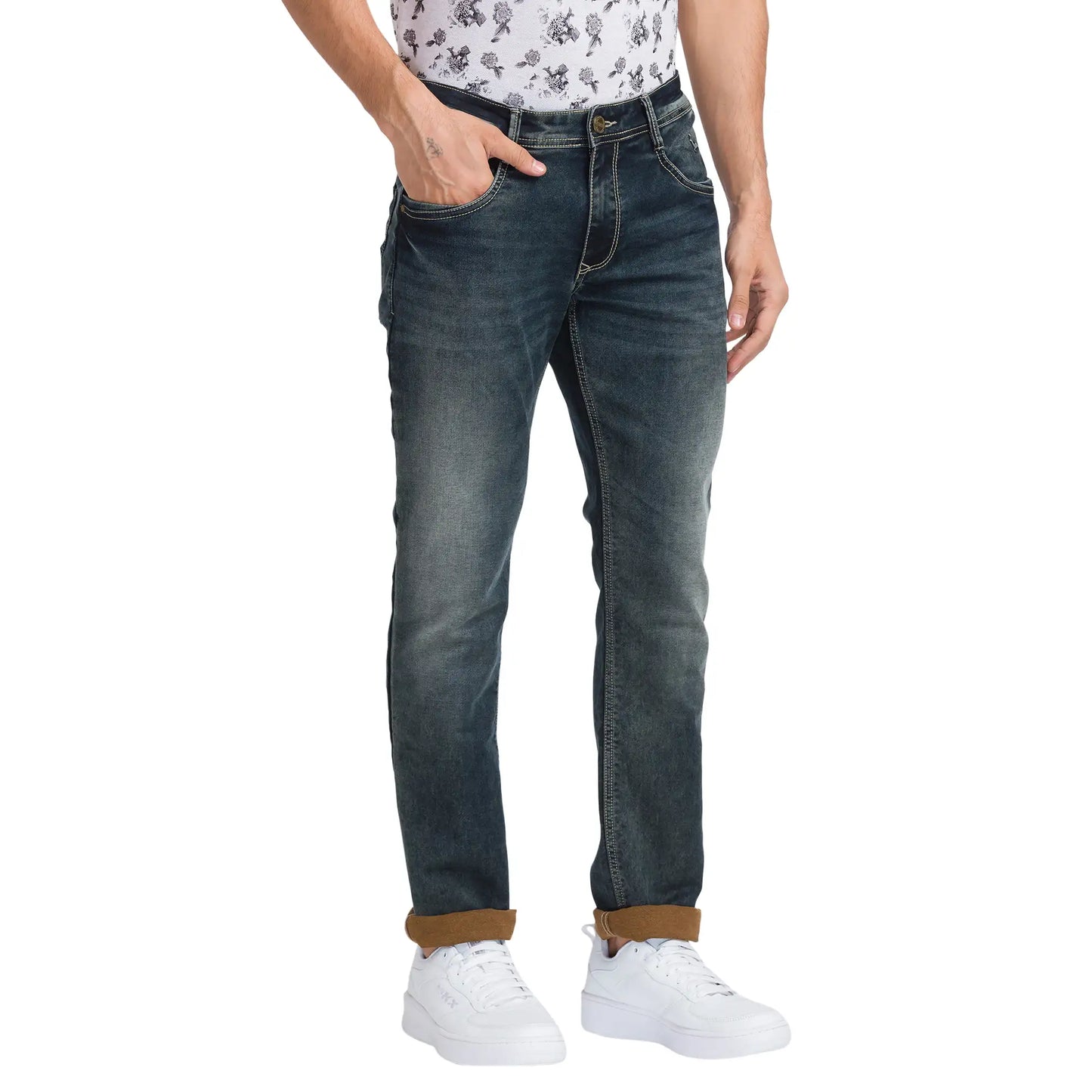 Men Slim Fit Blue Jeans