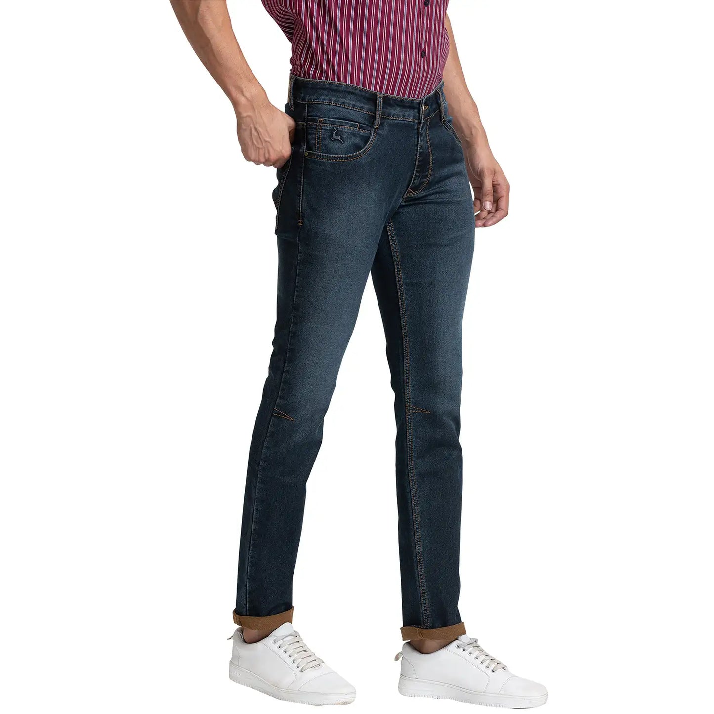 Men Slim Fit Blue Jeans