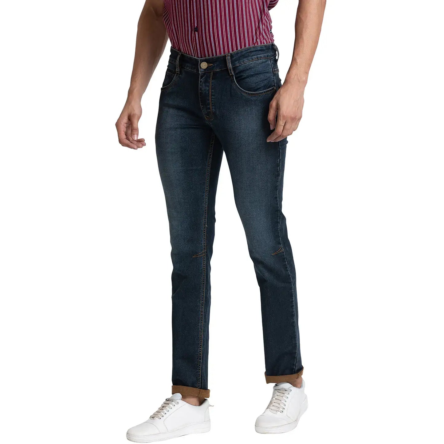 Men Slim Fit Blue Jeans
