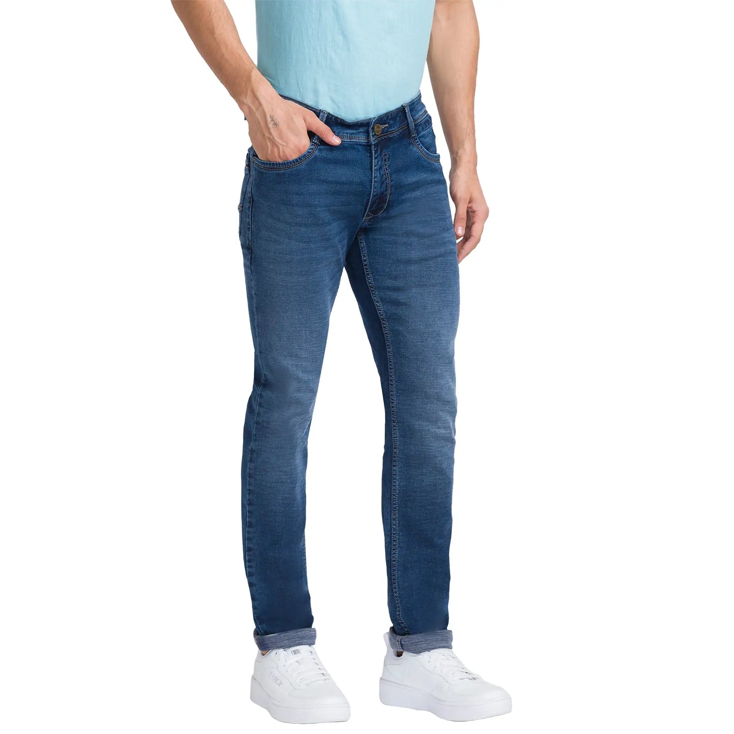 Men Slim Fit Blue Jeans