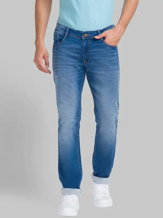 Men Slim Tapered Fit Grey Jeans