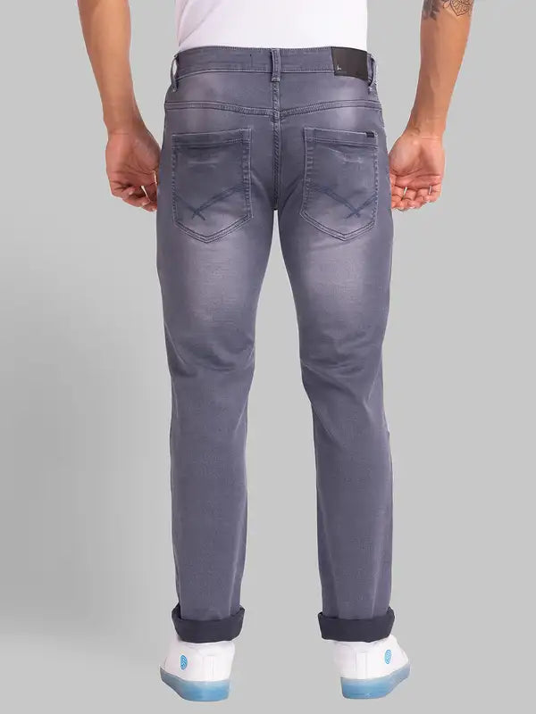 Men Slim Tapered Fit Grey Jeans