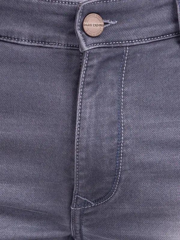 Men Slim Tapered Fit Grey Jeans