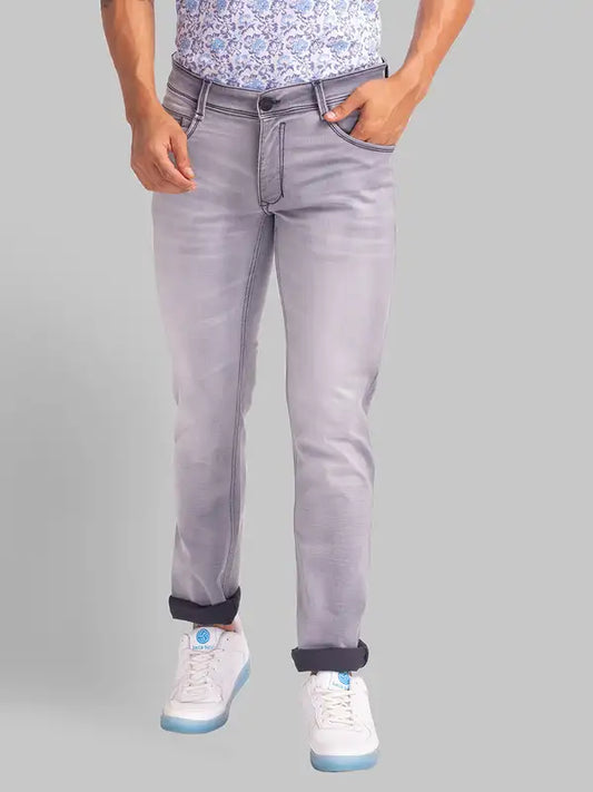 Men Slim Tapered Fit Blue Jeans