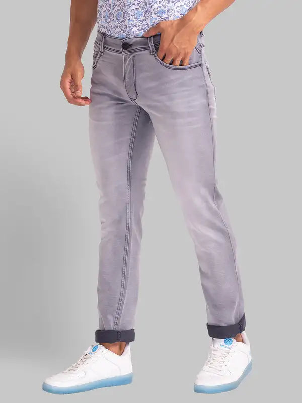 Men Slim Tapered Fit Blue Jeans