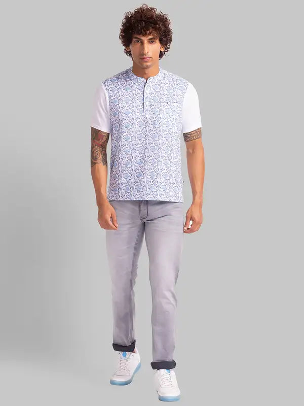 Men Slim Tapered Fit Blue Jeans