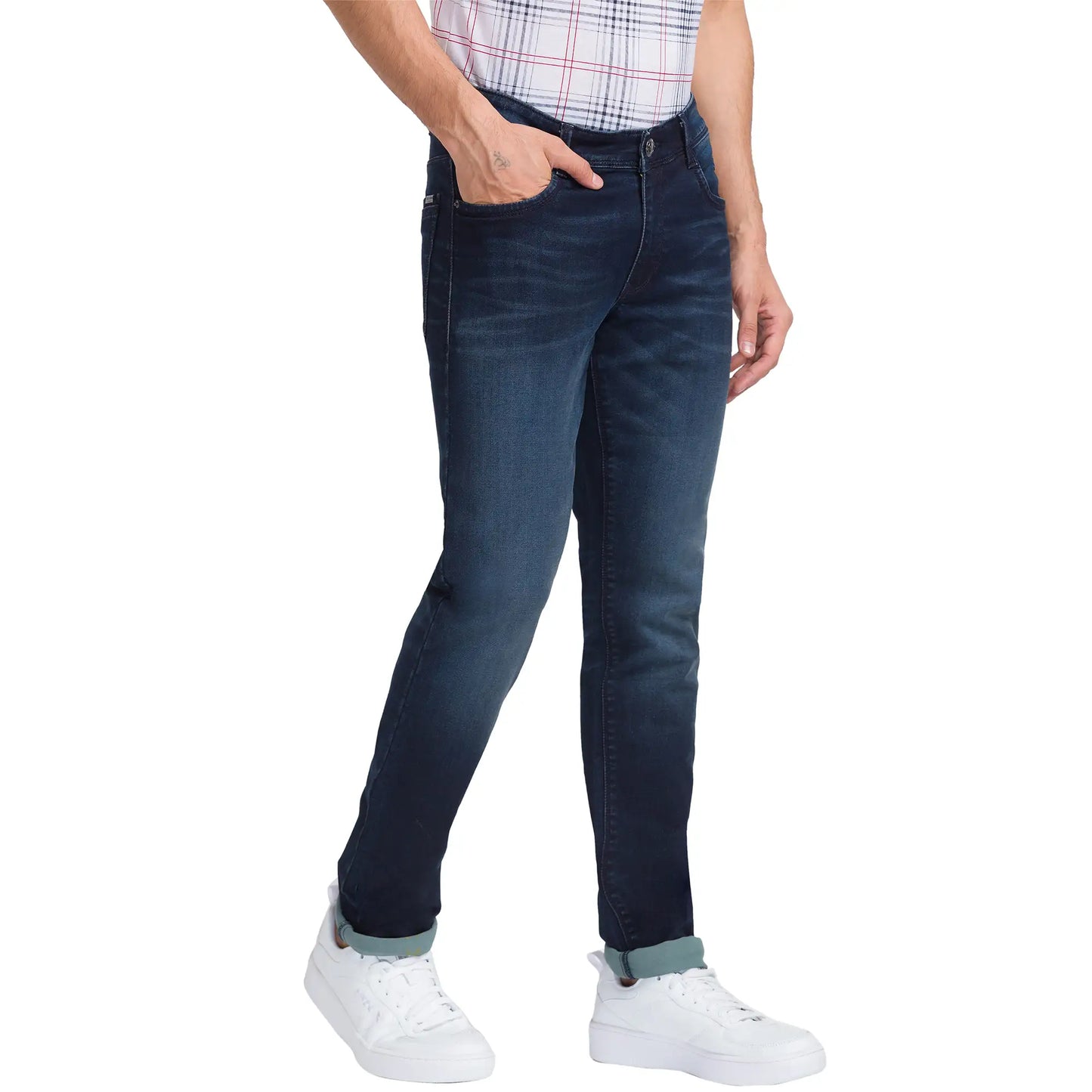 Men Slim Fit Blue Jeans