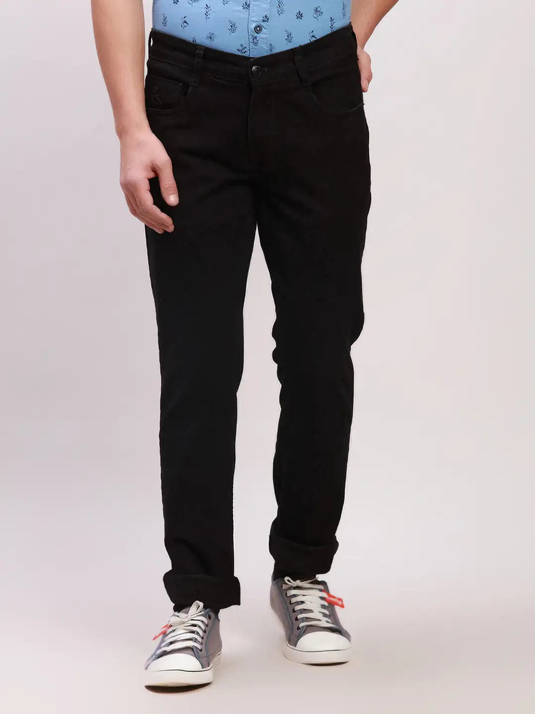 Parx Men Black Twill Low Rise Tapered Fit Cotton Blend Jeans – MyRaymond