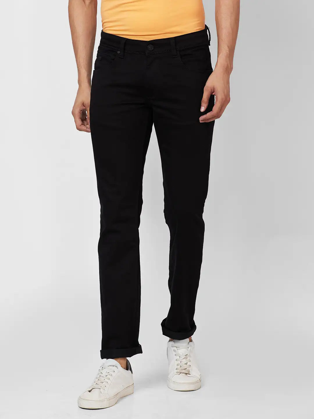 Parx Tapered Fit Woven Design Fancy Blue Jeans