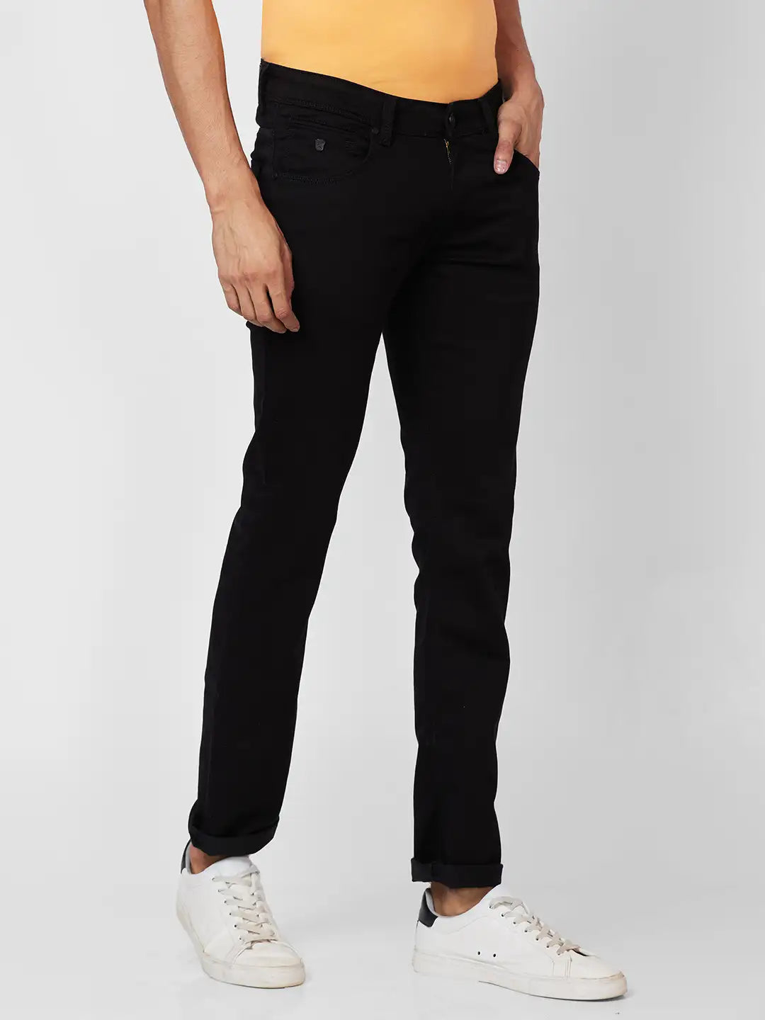Parx Tapered Fit Woven Design Fancy Blue Jeans