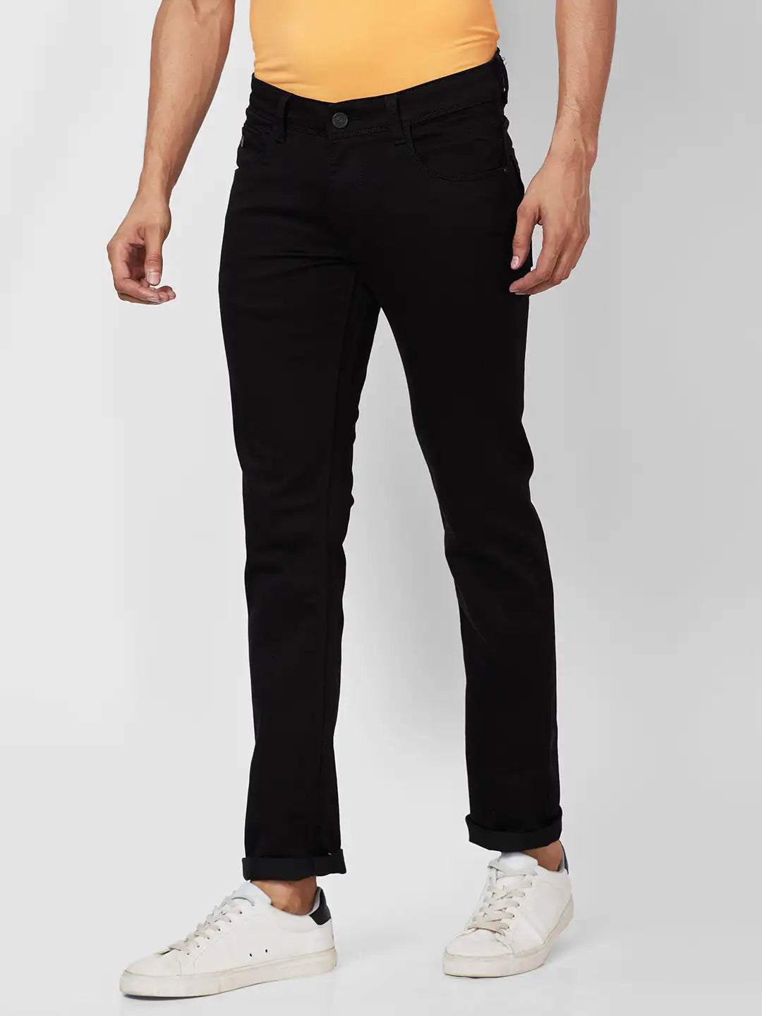 Parx Tapered Fit Woven Design Fancy Blue Jeans