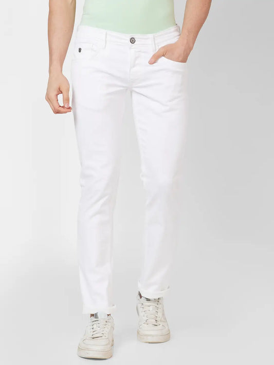Parx Tapered Fit Solid Dark Khaki Jeans