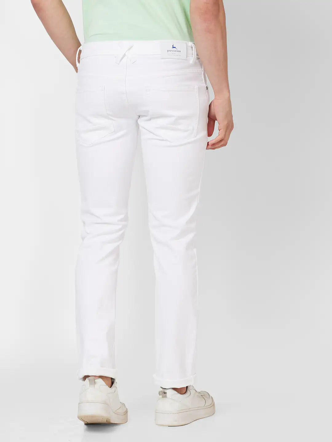 Parx Tapered Fit Solid Dark Khaki Jeans