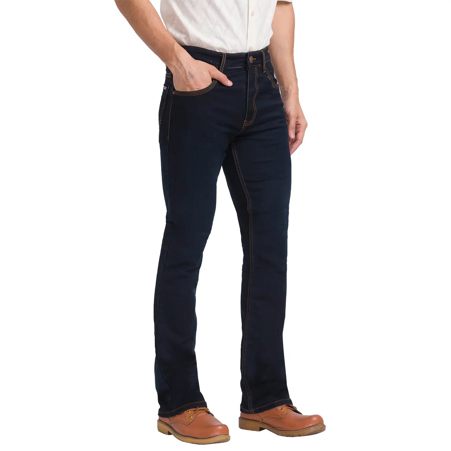 Men Boot Cut Black Jeans