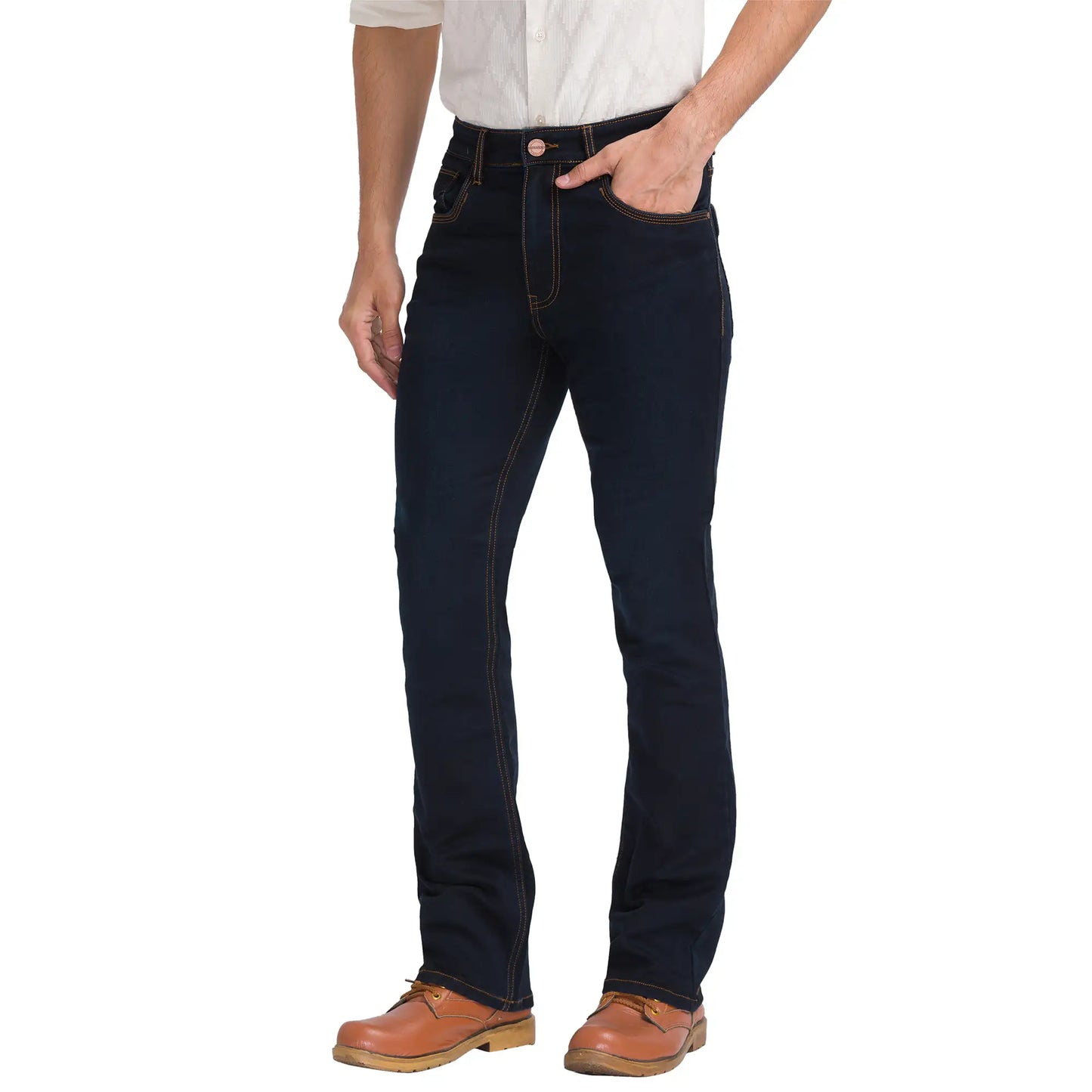 Men Boot Cut Black Jeans