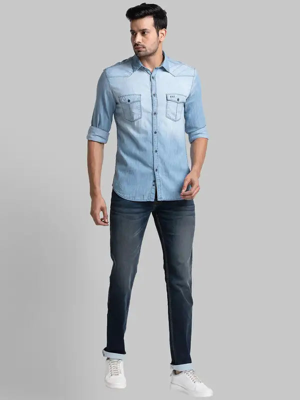 Men Slim Fit Blue Jeans