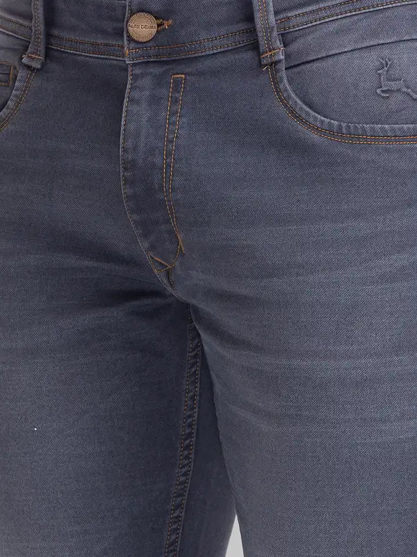 Men Skinny Cropped Fit Black Jeans