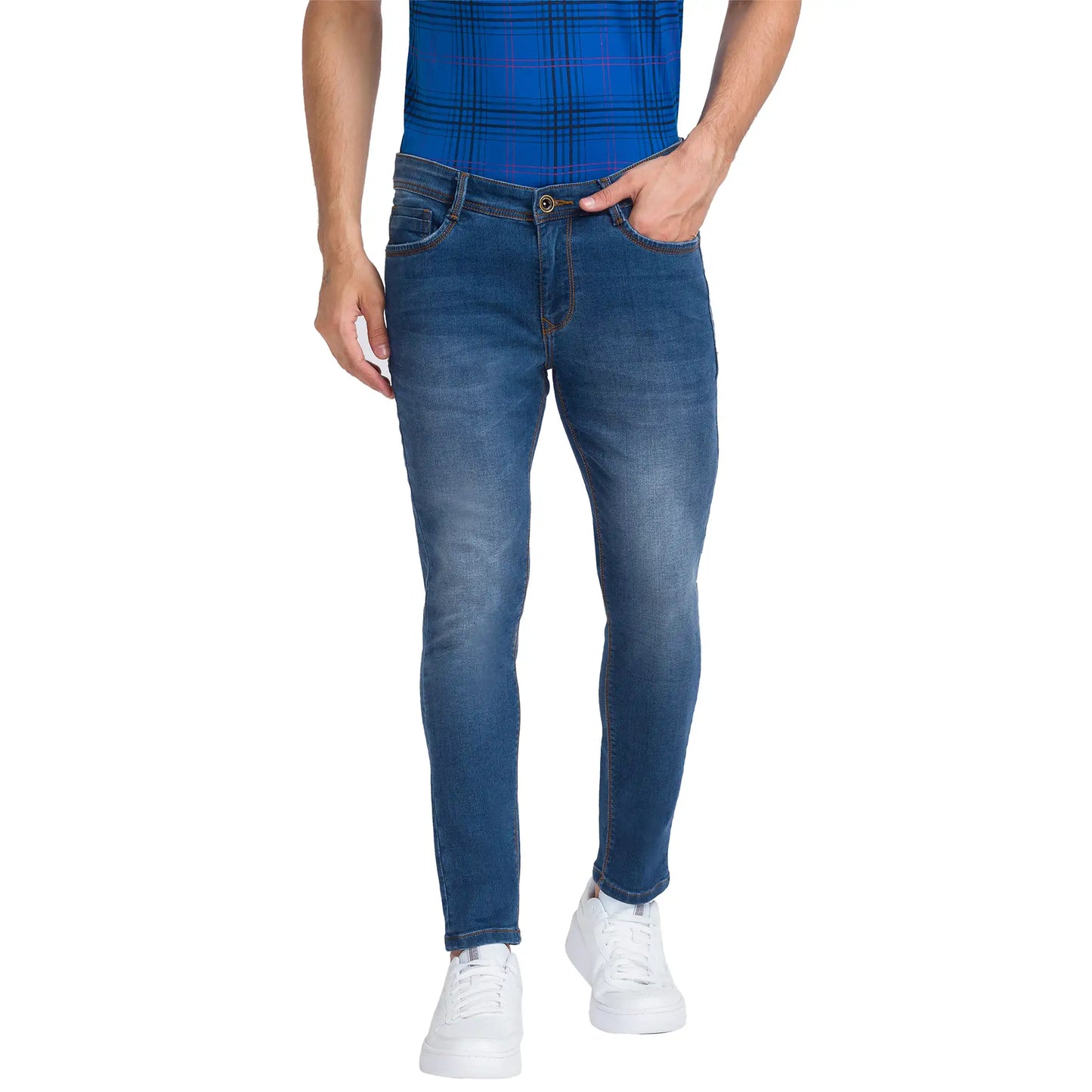 Men Skinny Fit Blue Jeans