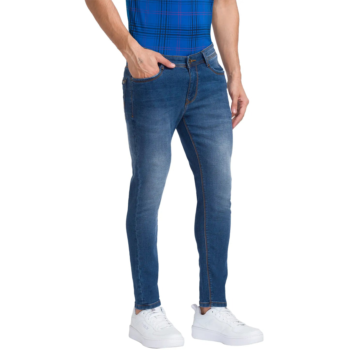Men Skinny Fit Blue Jeans
