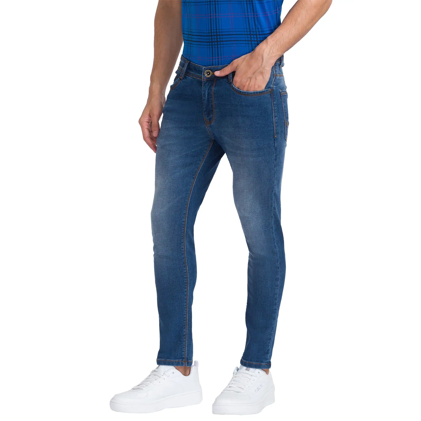 Men Skinny Fit Blue Jeans
