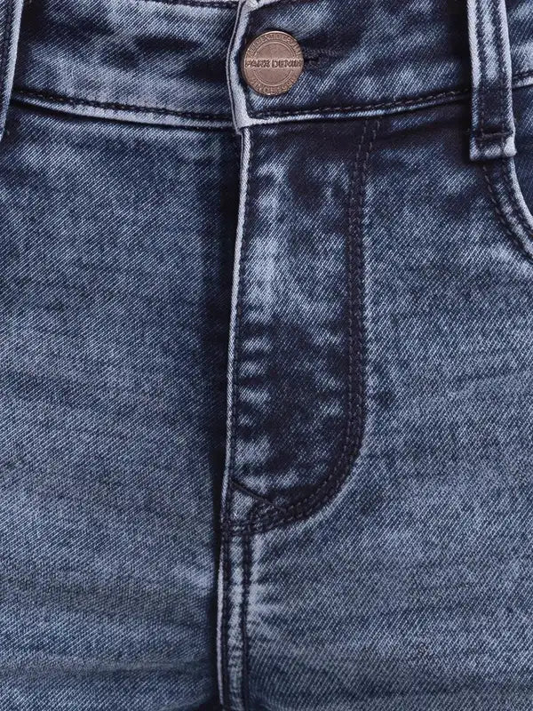 Men Skinny Cropped Fit Blue Jeans