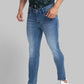 Men Skinny Cropped Fit Blue Jeans