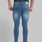 Men Skinny Cropped Fit Blue Jeans