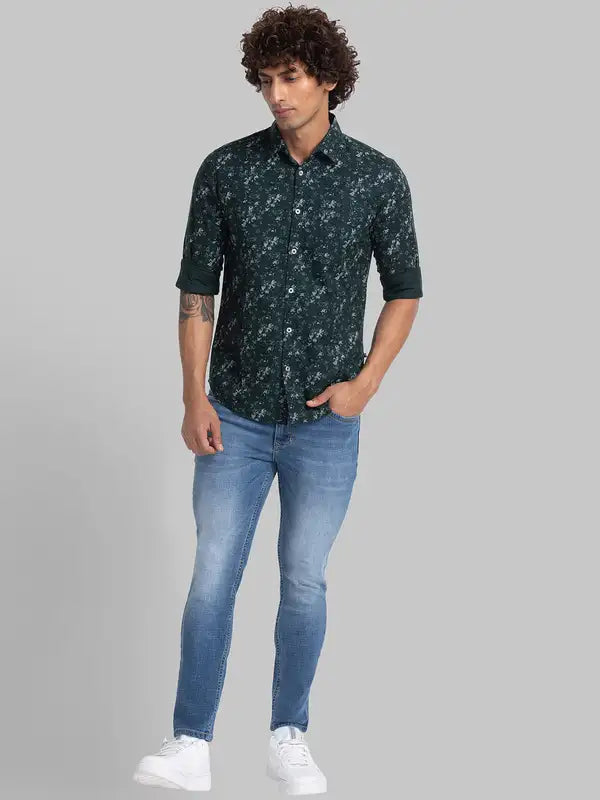 Men Skinny Cropped Fit Blue Jeans