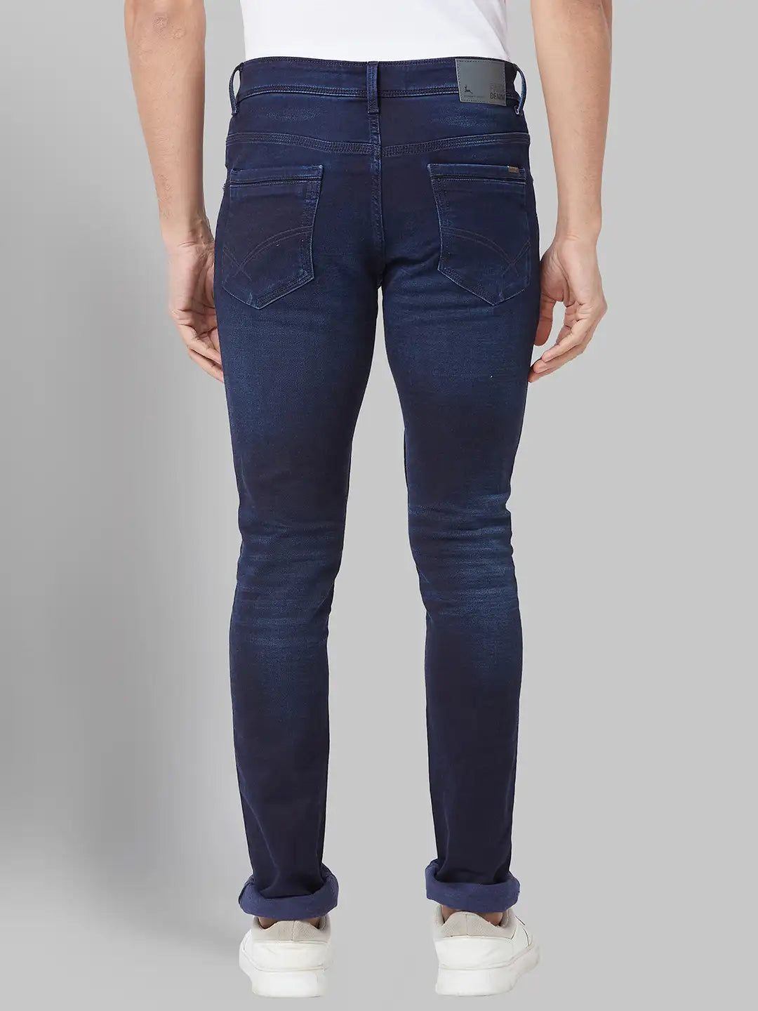 Men Slim Tapered Fit Blue Jeans