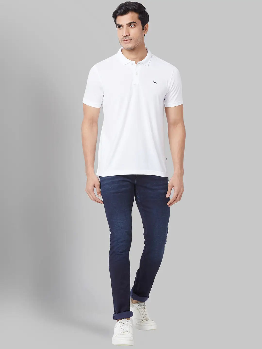 Men Slim Tapered Fit Blue Jeans