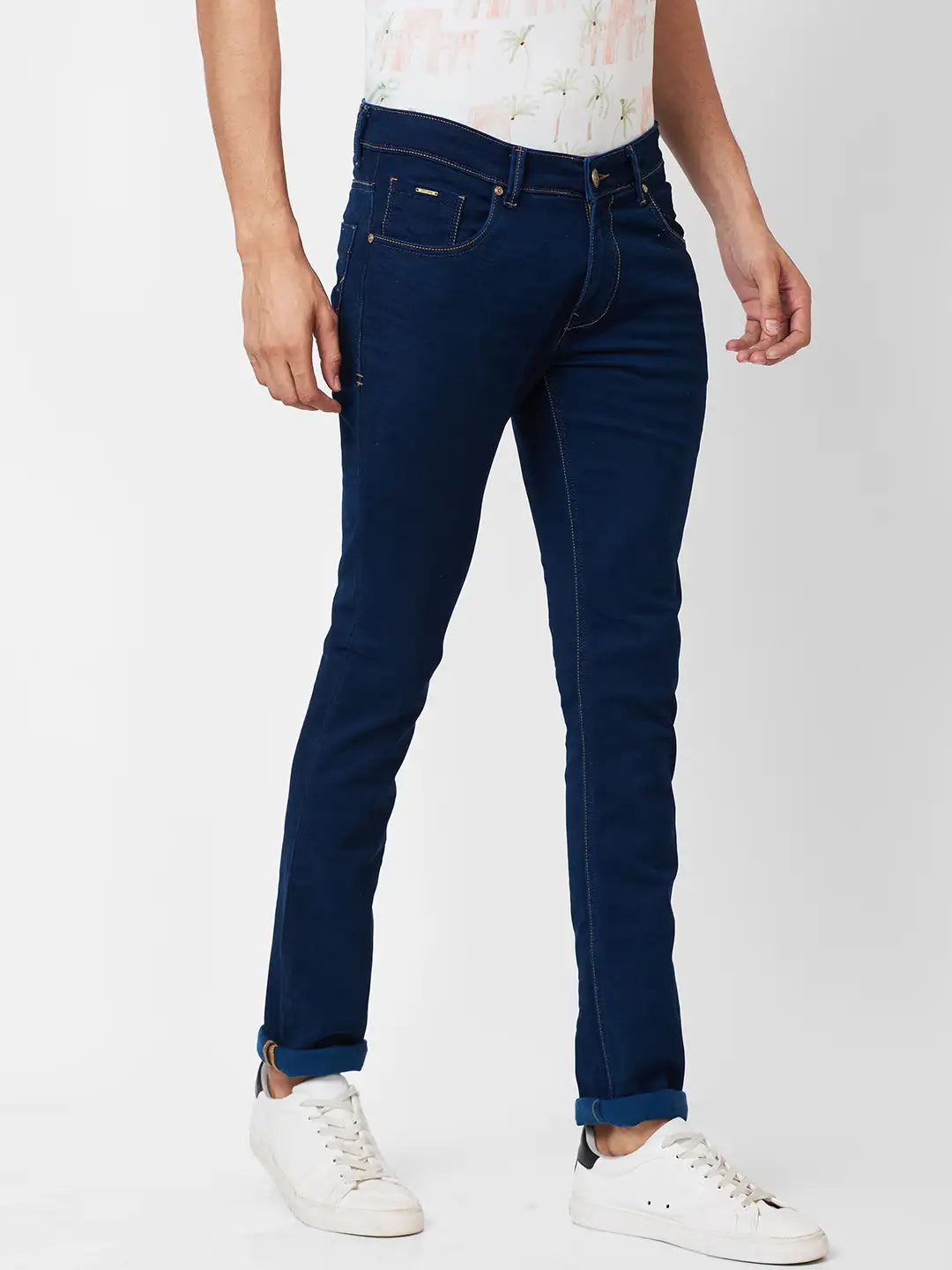 Parx Skinny Fit Solid Fancy Blue Jeans