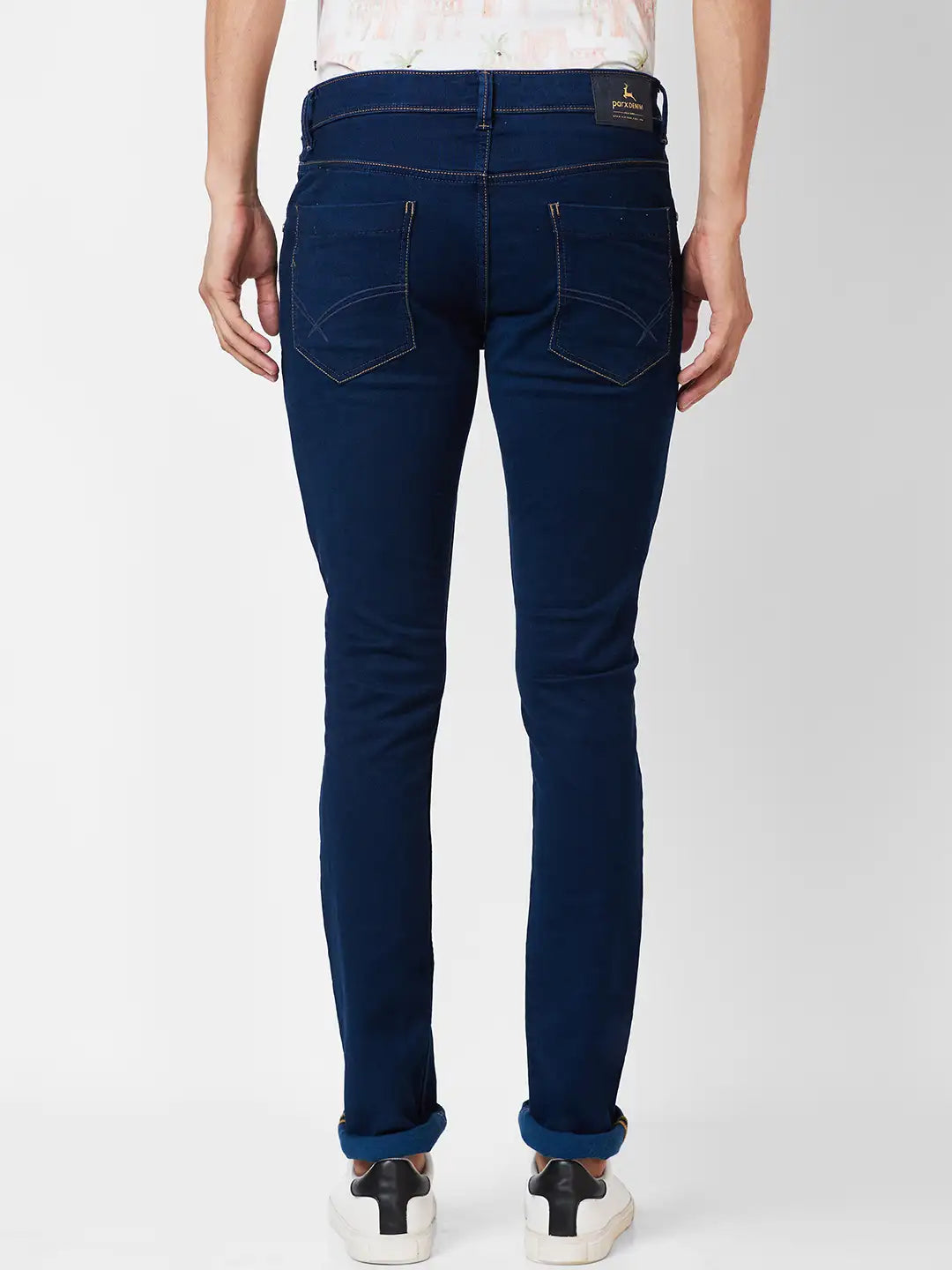 Parx Skinny Fit Solid Fancy Blue Jeans