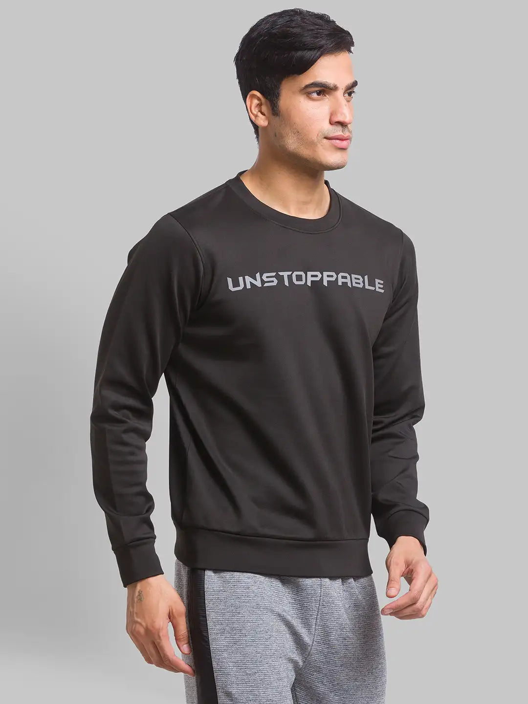 Men Regular Fit Black Sweatshirt