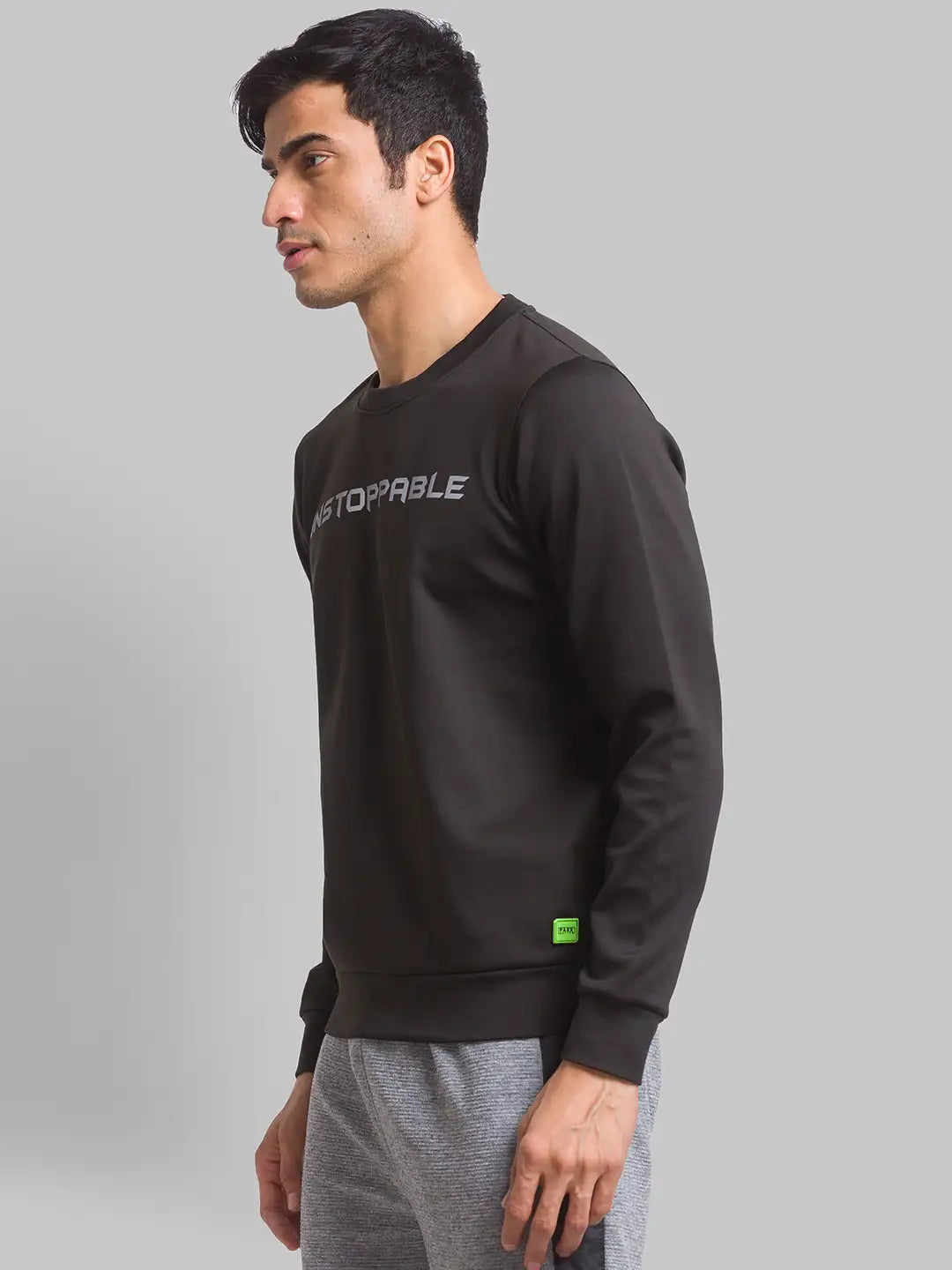 Men Regular Fit Black Sweatshirt