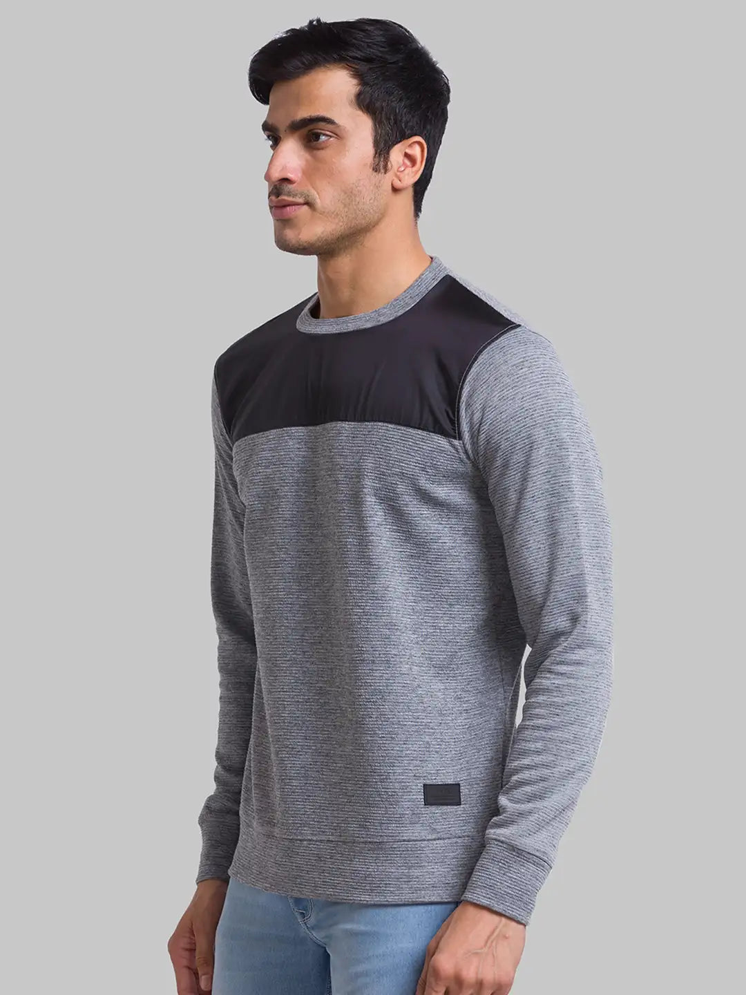 Men Regular Fit Black Sweatshirt