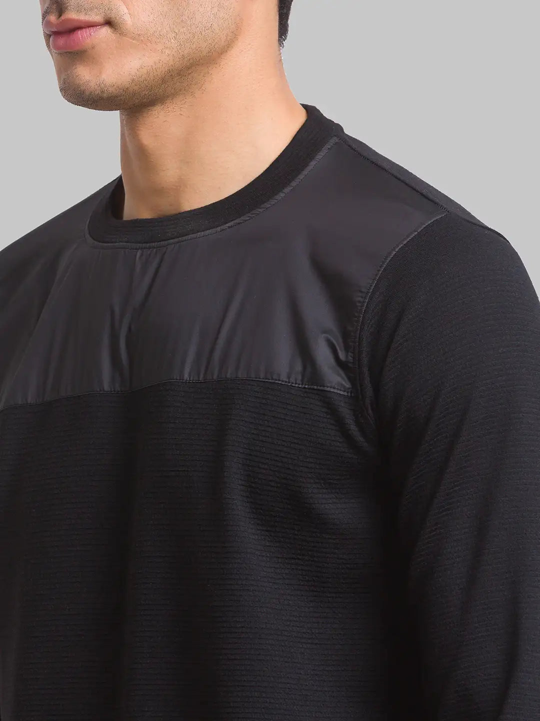 Men Regular Fit Black Sweatshirt