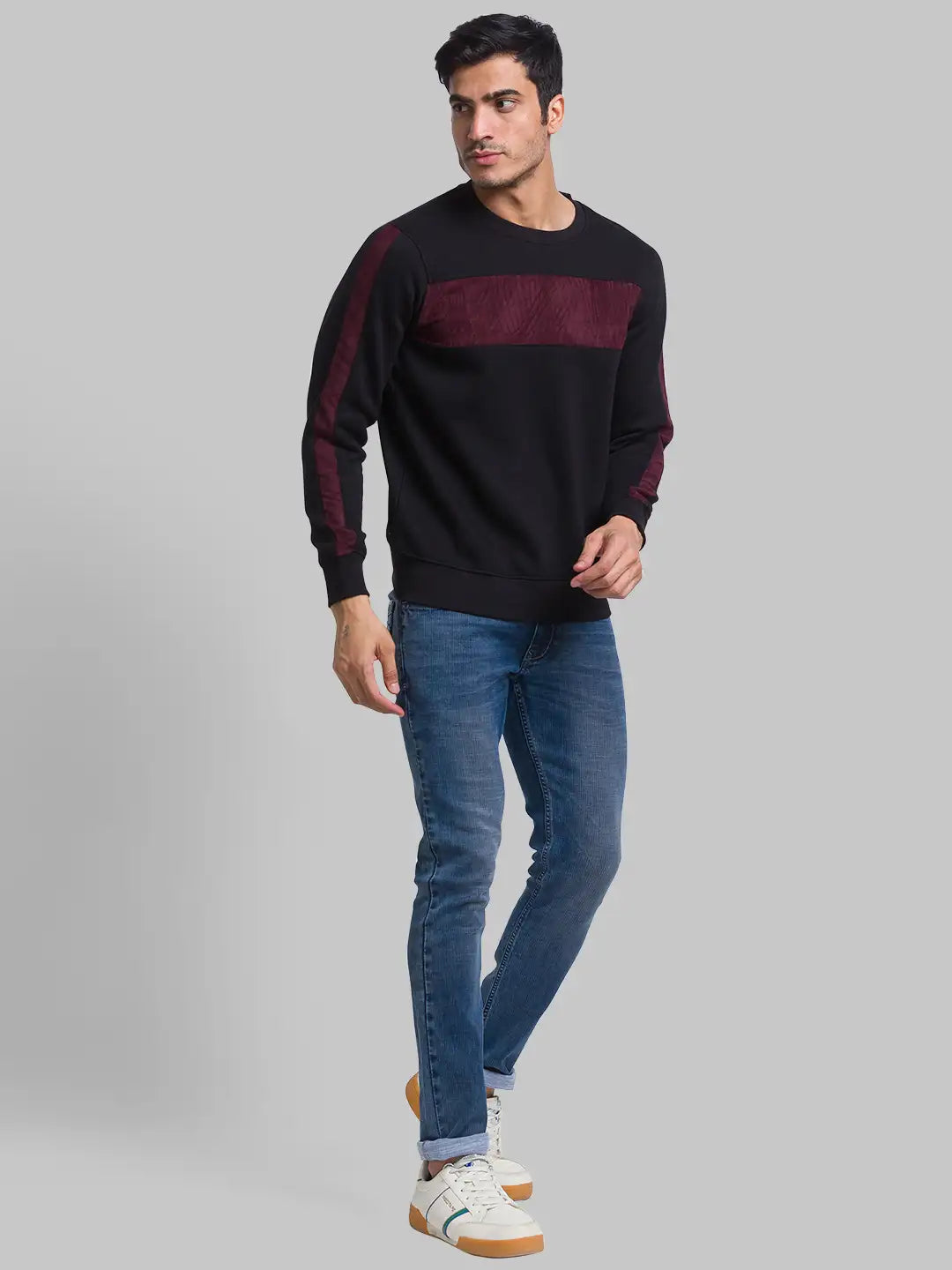 Men Regular Fit White Sweatshirt