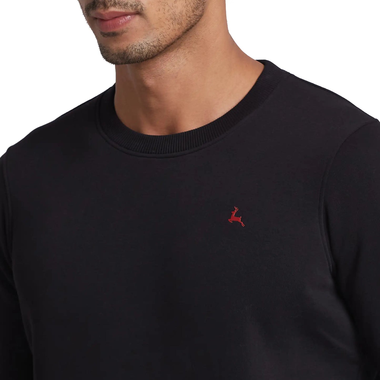 Parx Men Blue Cut & Sew Regular Fit Cotton Blend Round Neck Sweatshirt
