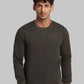Men Petrol Regular Fit Solid Cotton Blend Sweatshirts