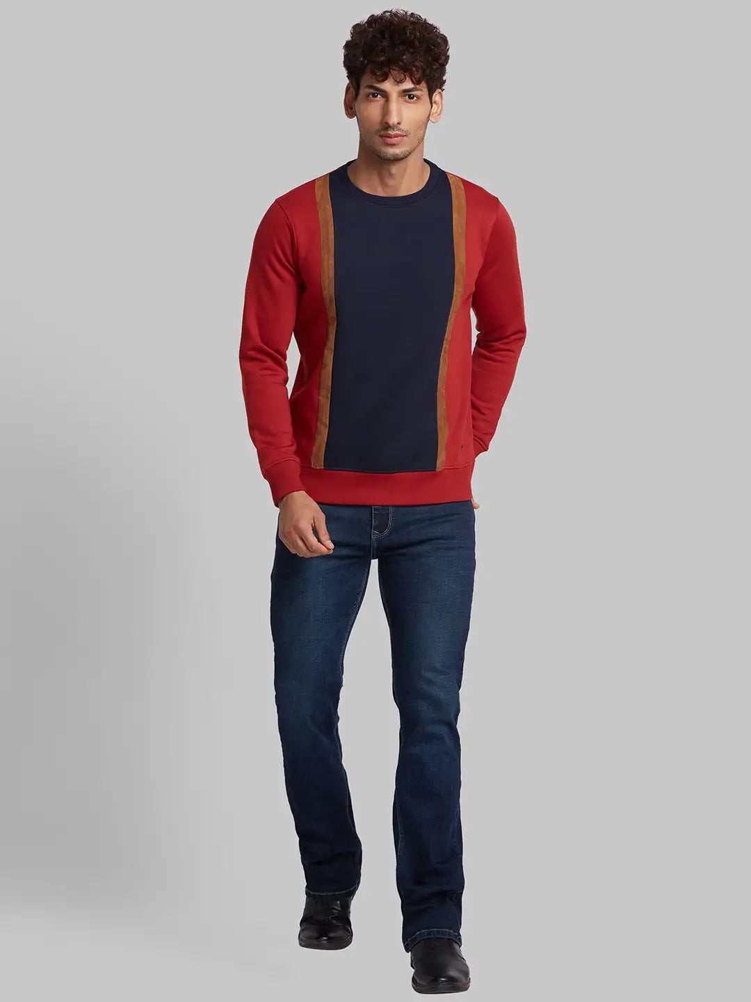 Men Fawn Regular Fit Structure  Cotton   Sweatshirt