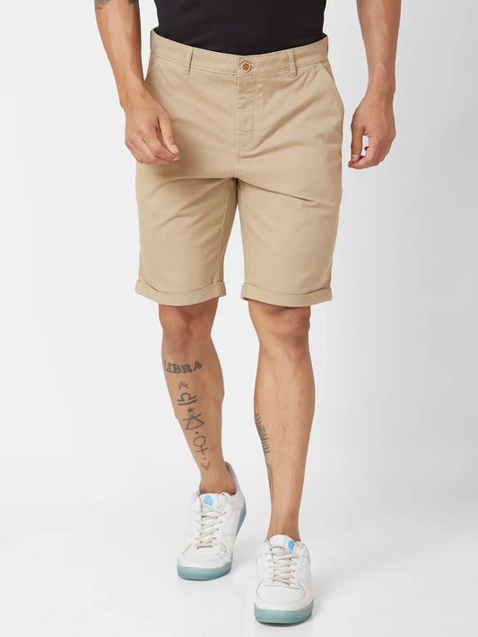 Parx Regular Fit Solid Dark Green Short