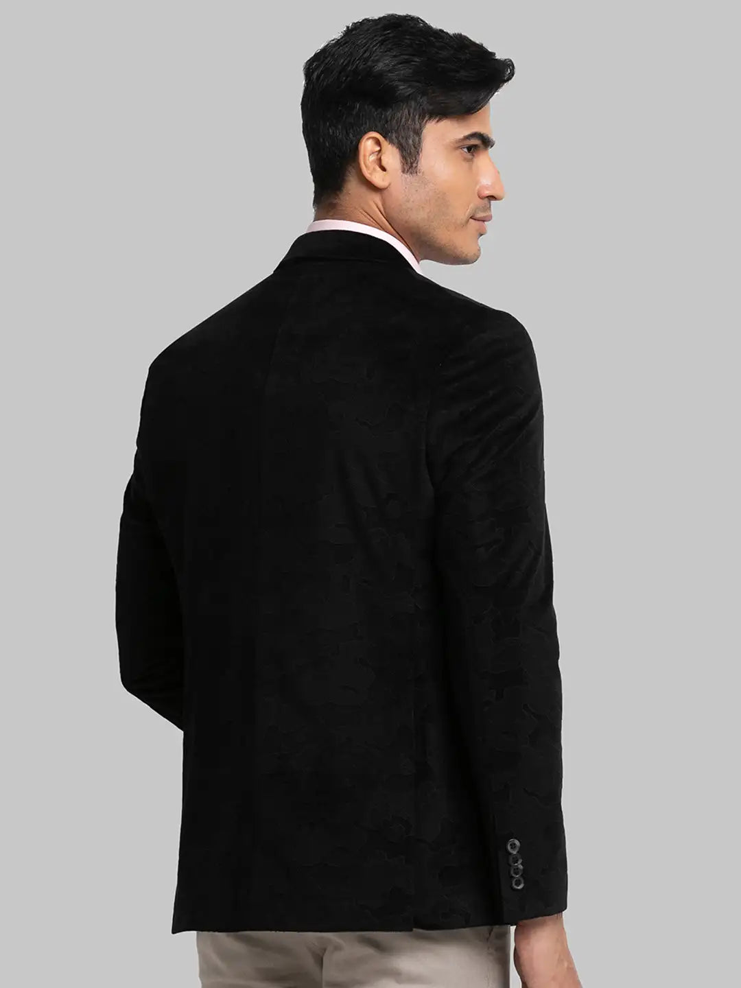 Men Regular Fit Blue Blazer