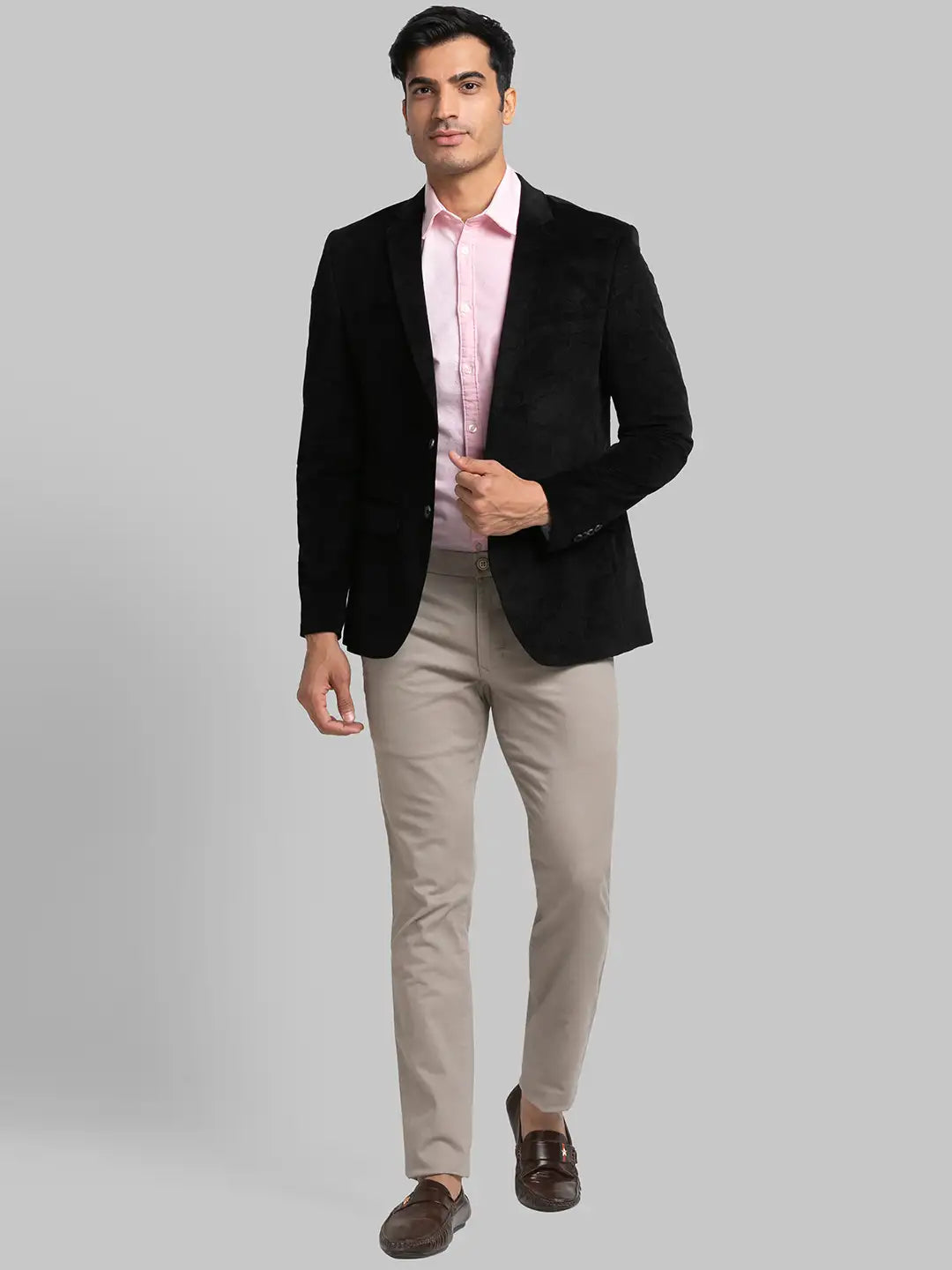 Men Regular Fit Blue Blazer