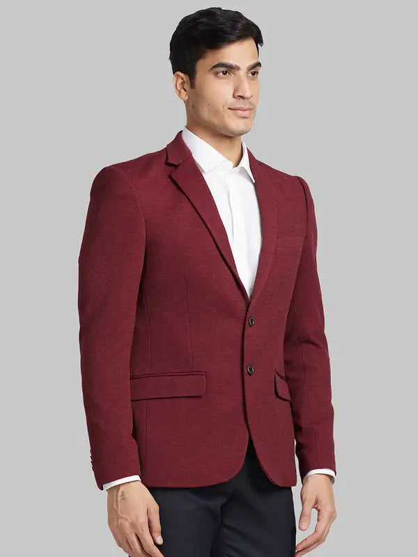 Men Regular Fit Orange Blazer